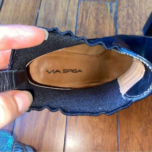 Via Spiga Black Heeled Chelsea Ankle Boots Size 8M - Picture 9 of 11